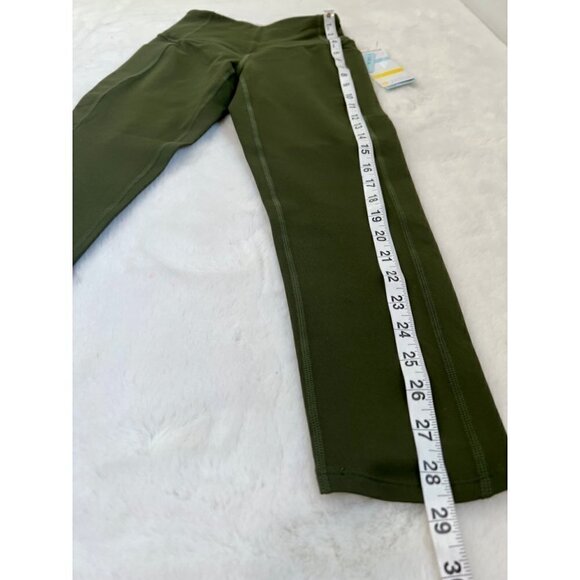 NWT ZELLA GIRL Size/XXS Yoga + Studio Kids' Live In Crop Leggings Pockets Green - Picture 4 of 10